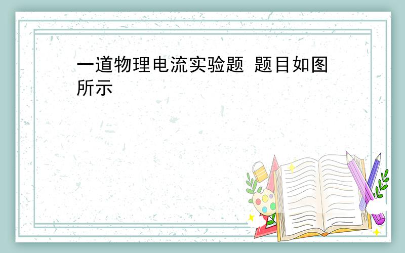 一道物理电流实验题 题目如图所示