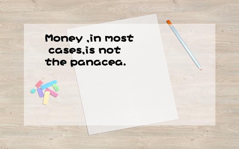 Money ,in most cases,is not the panacea.