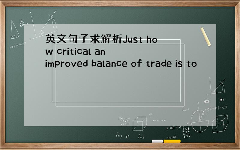 英文句子求解析Just how critical an improved balance of trade is to