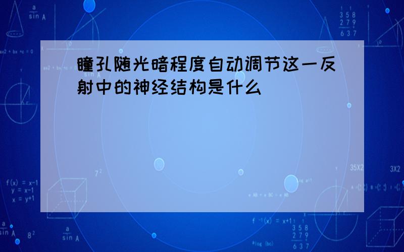 瞳孔随光暗程度自动调节这一反射中的神经结构是什么