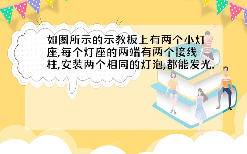 如图所示的示教板上有两个小灯座,每个灯座的两端有两个接线柱,安装两个相同的灯泡,都能发光.