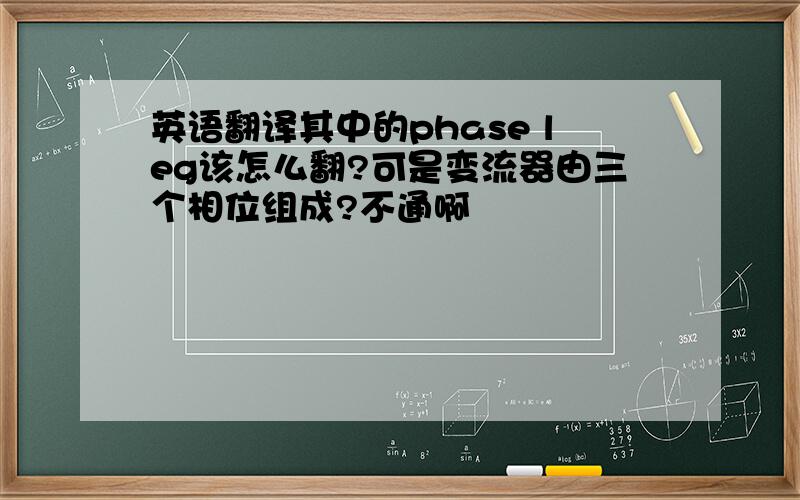 英语翻译其中的phase leg该怎么翻?可是变流器由三个相位组成?不通啊