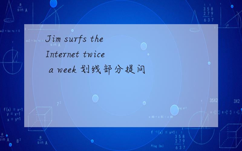 Jim surfs the Internet twice a week 划线部分提问