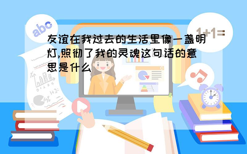 友谊在我过去的生活里像一盏明灯,照彻了我的灵魂这句话的意思是什么