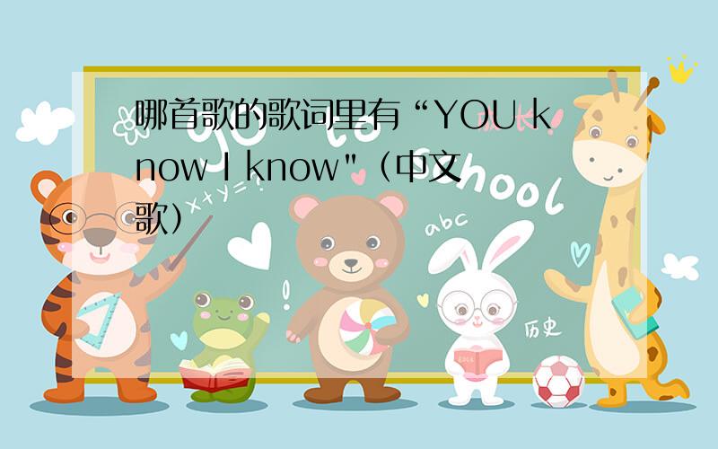 哪首歌的歌词里有“YOU know I know