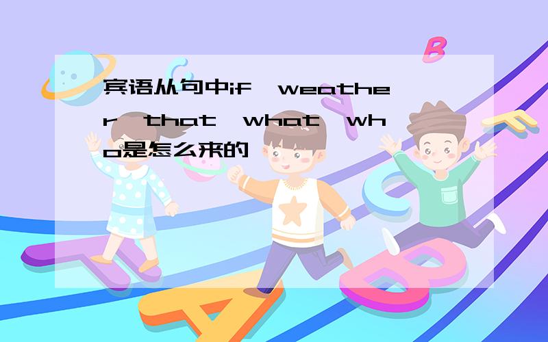 宾语从句中if,weather,that,what,who是怎么来的