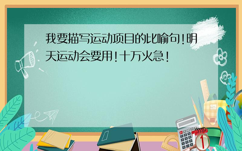 我要描写运动项目的比喻句!明天运动会要用!十万火急!