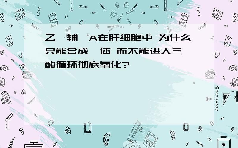 乙酰辅酶A在肝细胞中 为什么只能合成酮体 而不能进入三羧酸循环彻底氧化?