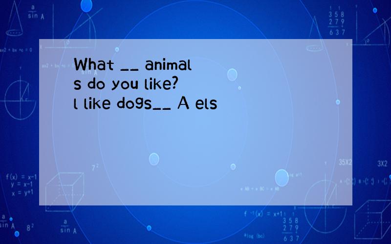 What __ animals do you like?l like dogs__ A els