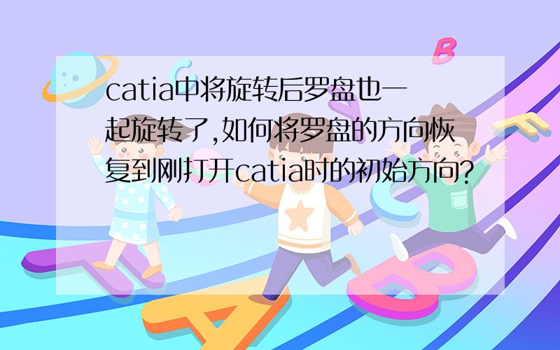 catia中将旋转后罗盘也一起旋转了,如何将罗盘的方向恢复到刚打开catia时的初始方向?