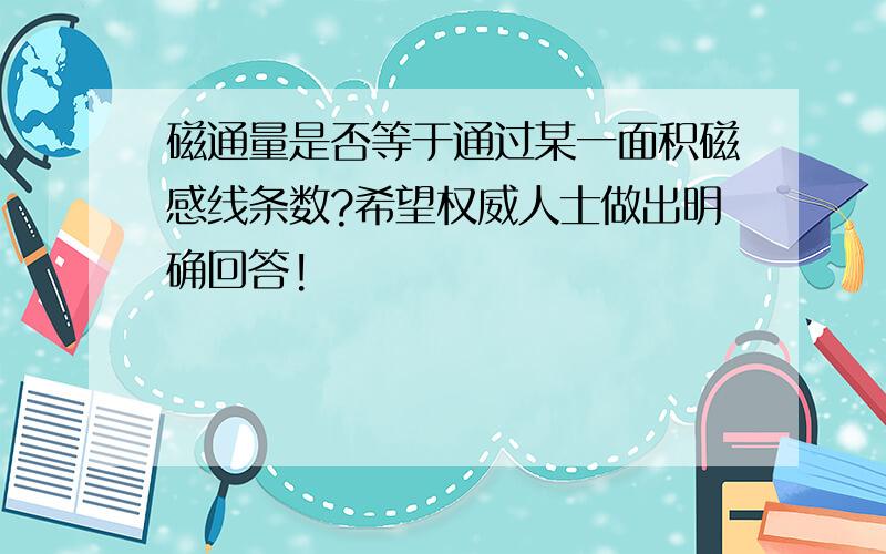 磁通量是否等于通过某一面积磁感线条数?希望权威人士做出明确回答!