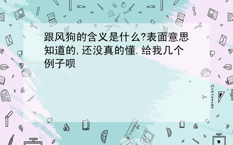 跟风狗的含义是什么?表面意思知道的,还没真的懂.给我几个例子呗