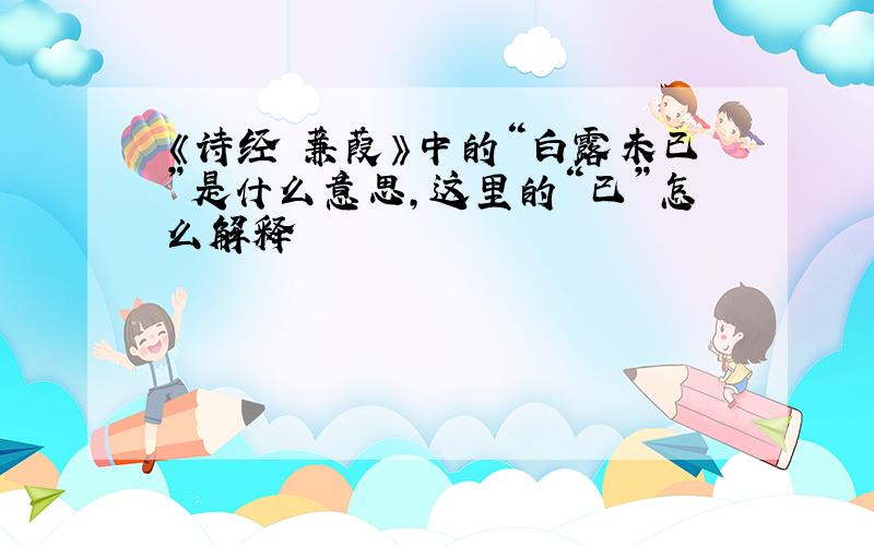 《诗经 蒹葭》中的“白露未已”是什么意思,这里的“已”怎么解释