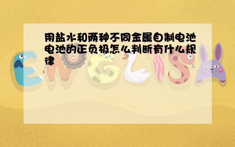 用盐水和两种不同金属自制电池电池的正负极怎么判断有什么规律