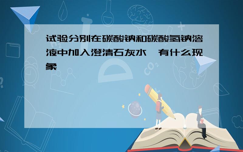 试验分别在碳酸钠和碳酸氢钠溶液中加入澄清石灰水,有什么现象