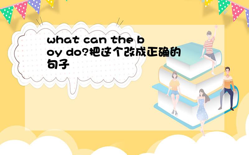 what can the boy do?把这个改成正确的句子