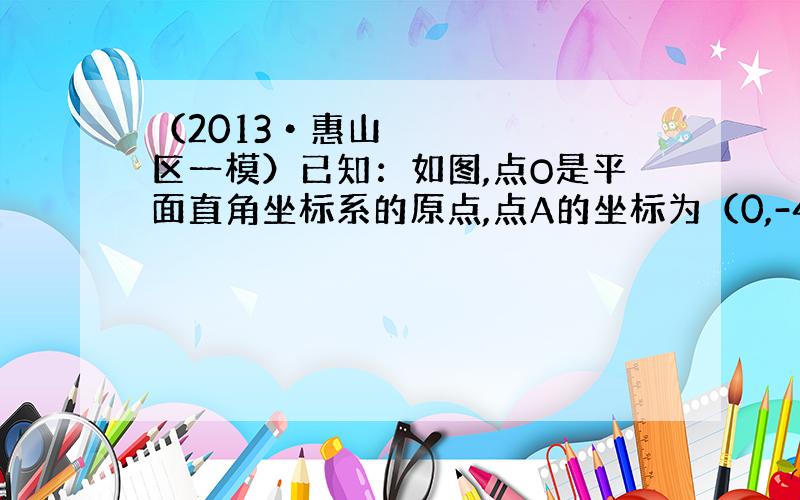 （2013•惠山区一模）已知：如图,点O是平面直角坐标系的原点,点A的坐标为（0,-4）,点B为x轴上一动点