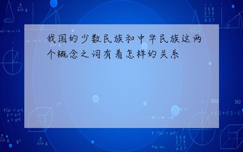 我国的少数民族和中华民族这两个概念之词有着怎样的关系