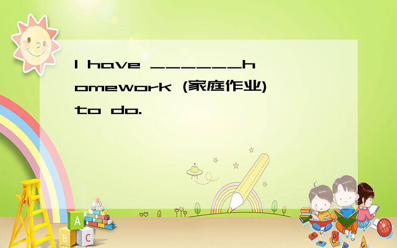 I have ______homework (家庭作业)to do.