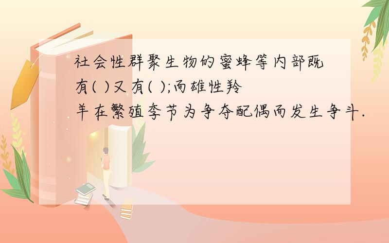 社会性群聚生物的蜜蜂等内部既有( )又有( );而雄性羚羊在繁殖季节为争夺配偶而发生争斗.