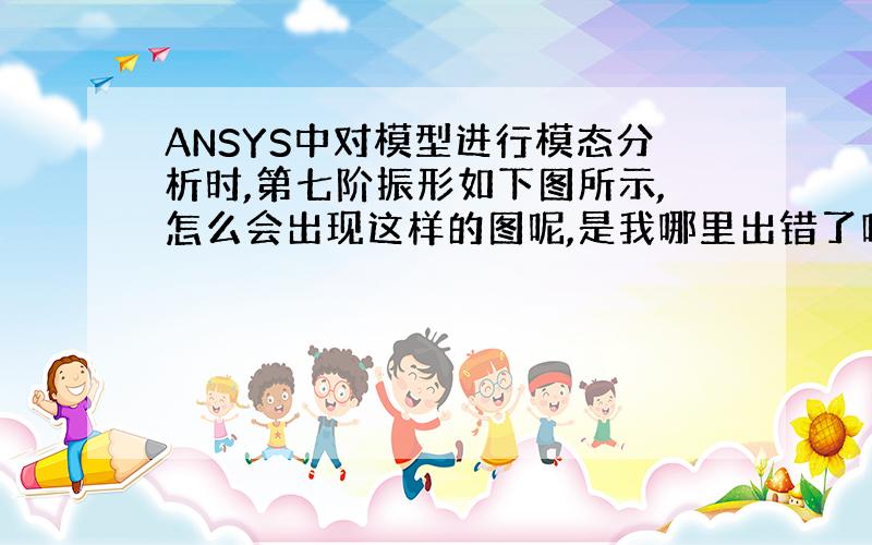 ANSYS中对模型进行模态分析时,第七阶振形如下图所示,怎么会出现这样的图呢,是我哪里出错了吗?