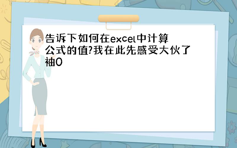 告诉下如何在excel中计算公式的值?我在此先感受大伙了袖0