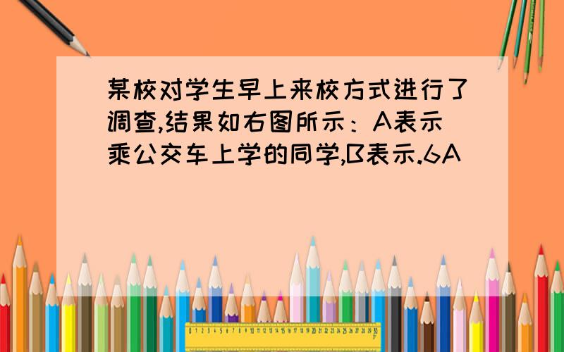 某校对学生早上来校方式进行了调查,结果如右图所示：A表示乘公交车上学的同学,B表示.6A