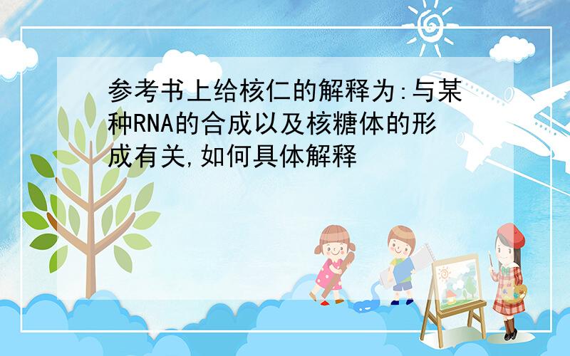 参考书上给核仁的解释为:与某种RNA的合成以及核糖体的形成有关,如何具体解释