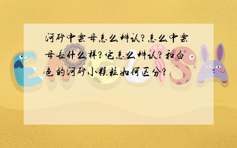 河砂中云母怎么辨认?怎么中云母长什么样?它怎么辨认?和白色的河砂小颗粒如何区分?