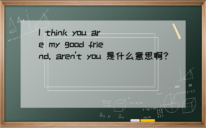 I think you are my good friend. aren't you 是什么意思啊?