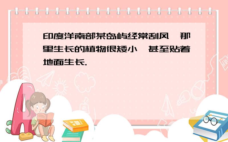 印度洋南部某岛屿经常刮风,那里生长的植物很矮小,甚至贴着地面生长.