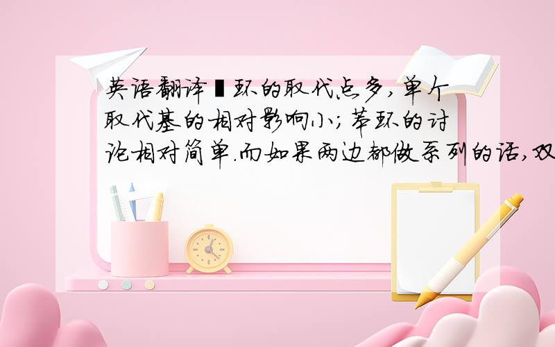 英语翻译萘环的取代点多,单个取代基的相对影响小；苯环的讨论相对简单.而如果两边都做系列的话,双因素的构效会比较混乱.而控