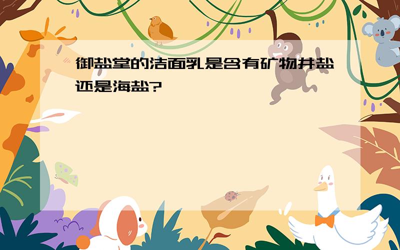 御盐堂的洁面乳是含有矿物井盐还是海盐?