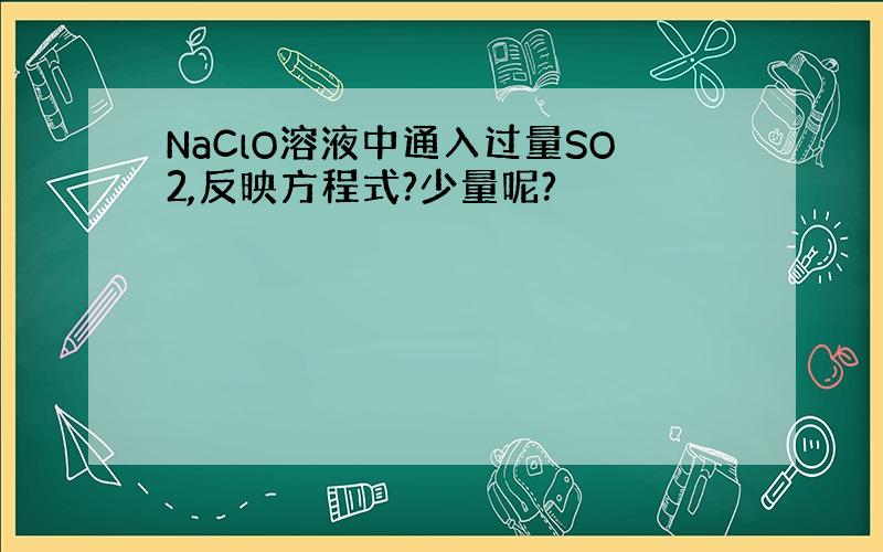 NaClO溶液中通入过量SO2,反映方程式?少量呢?