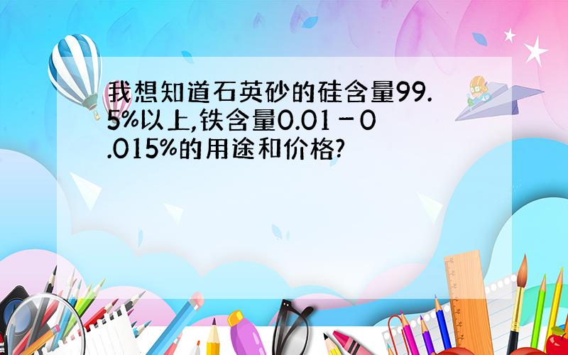 我想知道石英砂的硅含量99.5%以上,铁含量0.01－0.015%的用途和价格?