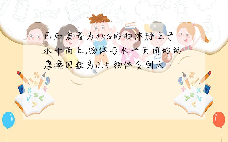 已知质量为4KG的物体静止于水平面上,物体与水平面间的动摩擦因数为0.5 物体受到大