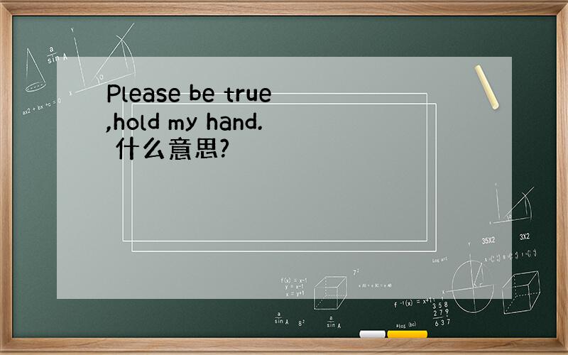 Please be true,hold my hand. 什么意思?