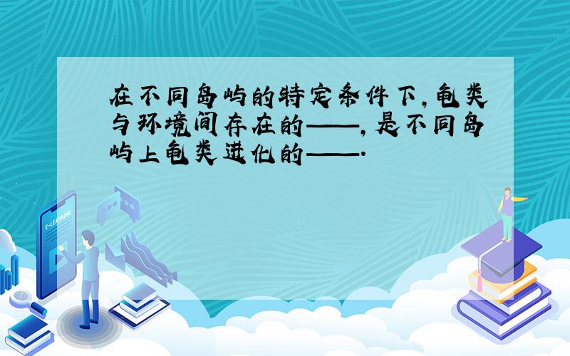 在不同岛屿的特定条件下,龟类与环境间存在的——,是不同岛屿上龟类进化的——.