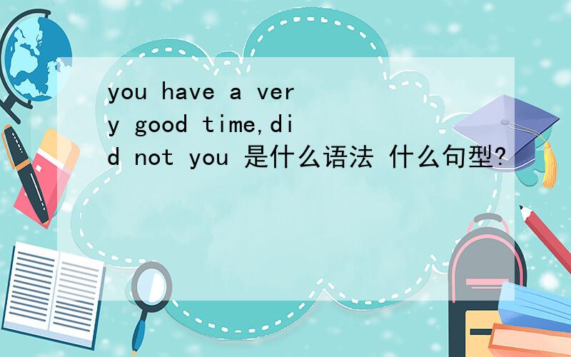 you have a very good time,did not you 是什么语法 什么句型?