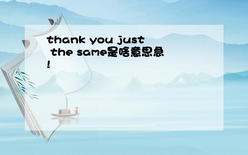 thank you just the same是啥意思急!