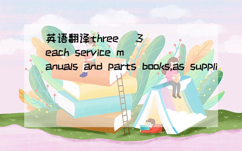 英语翻译three (3) each service manuals and parts books,as suppli