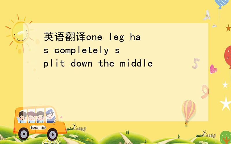 英语翻译one leg has completely split down the middle