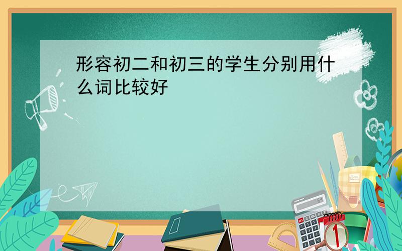 形容初二和初三的学生分别用什么词比较好