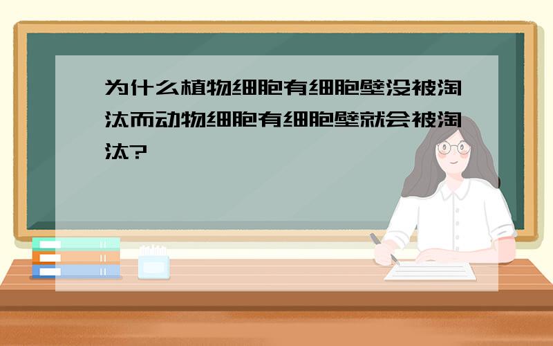 为什么植物细胞有细胞壁没被淘汰而动物细胞有细胞壁就会被淘汰?