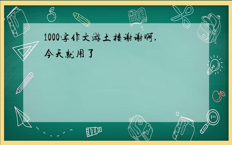 1000字作文游土楼谢谢啊,今天就用了