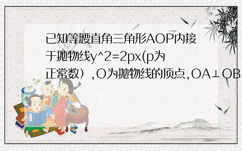 已知等腰直角三角形AOP内接于抛物线y^2=2px(p为正常数）,O为抛物线的顶点,OA⊥OB,求△AOB的周长