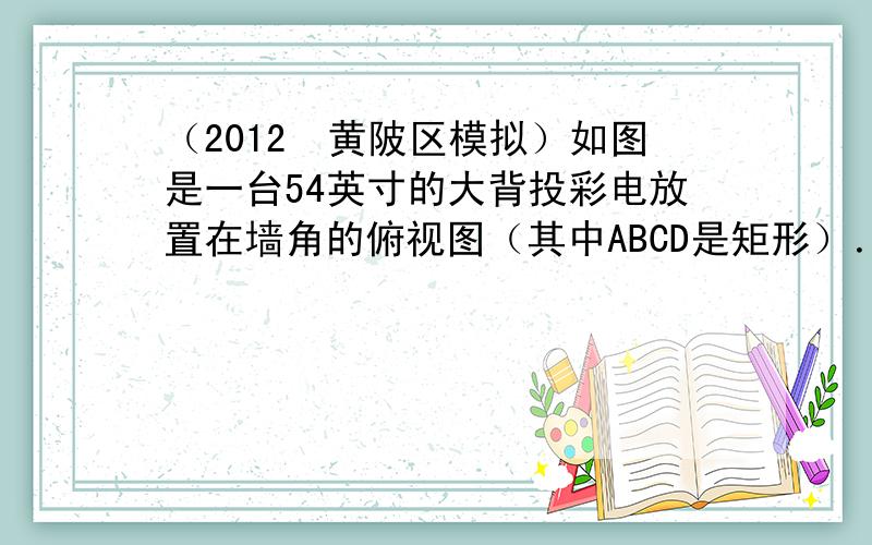 （2012•黄陂区模拟）如图是一台54英寸的大背投彩电放置在墙角的俯视图（其中ABCD是矩形）．设∠ADO=α，彩电后背