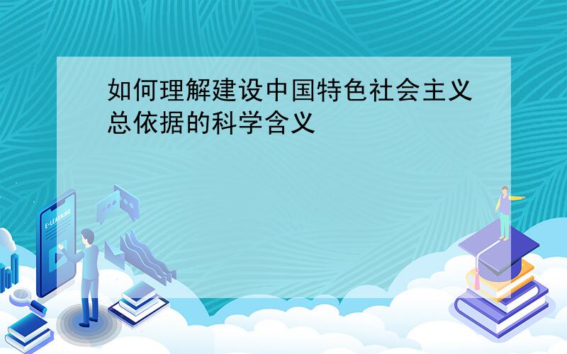 如何理解建设中国特色社会主义总依据的科学含义