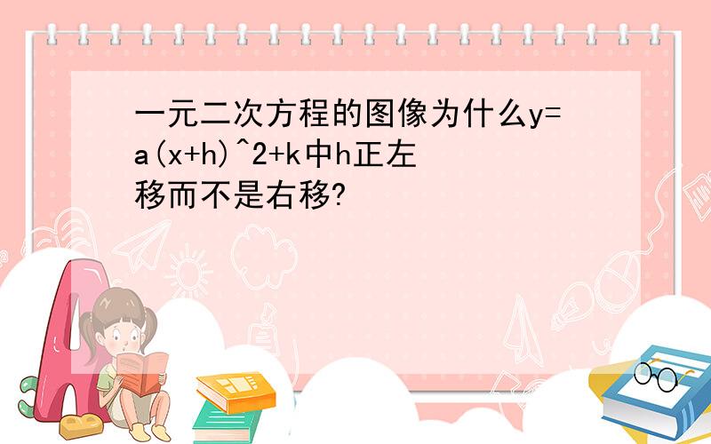 一元二次方程的图像为什么y=a(x+h)^2+k中h正左移而不是右移?