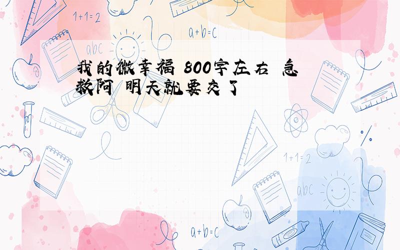 我的微幸福 800字左右 急救阿 明天就要交了